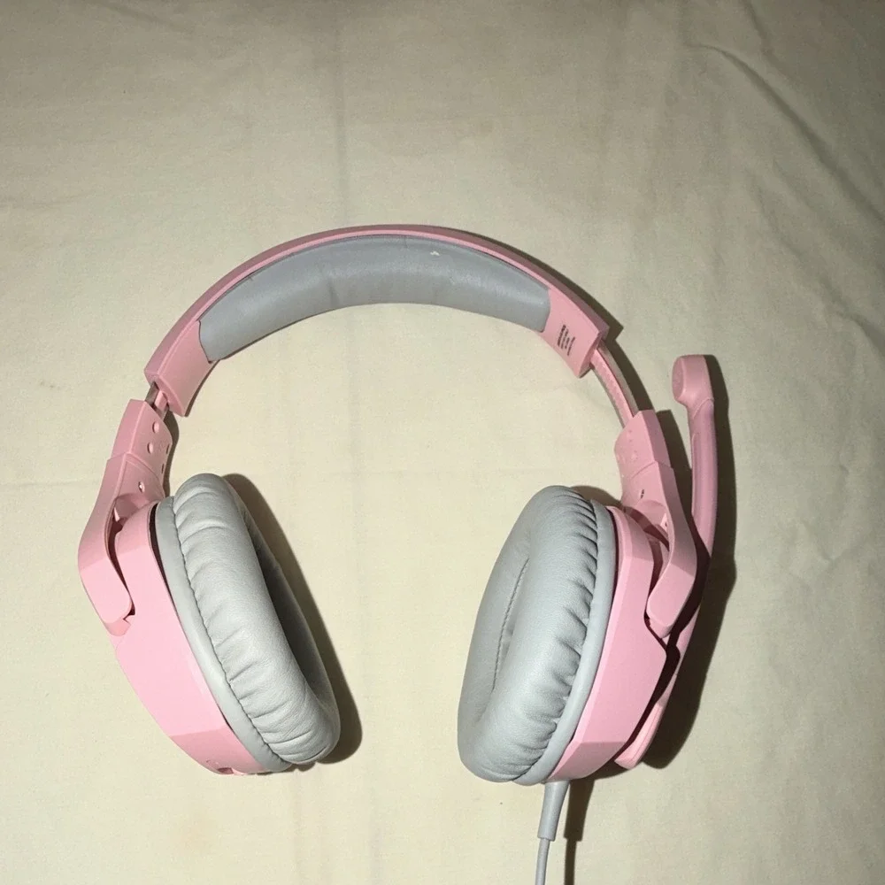 HyperX Cloud Wired Over-Ear Gaming Headset, 3.5mm Jack Boom Mic, Pink/Gray